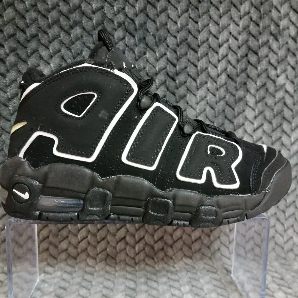 Nike Air More Uptempo GS Black White Black Youth Basketball Shoes Size 5.5Y